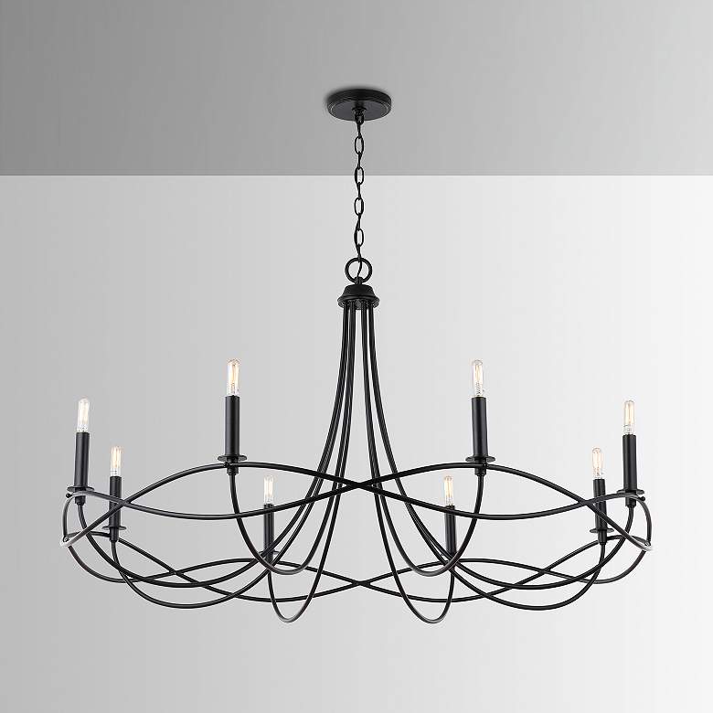 Image 1 Capital Sonnet 44 1/2" Wide Matte Black 8-Light Chandelier