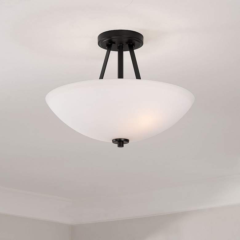 Image 1 Capital Steward 15 1/2" Wide Matte Black Ceiling Light