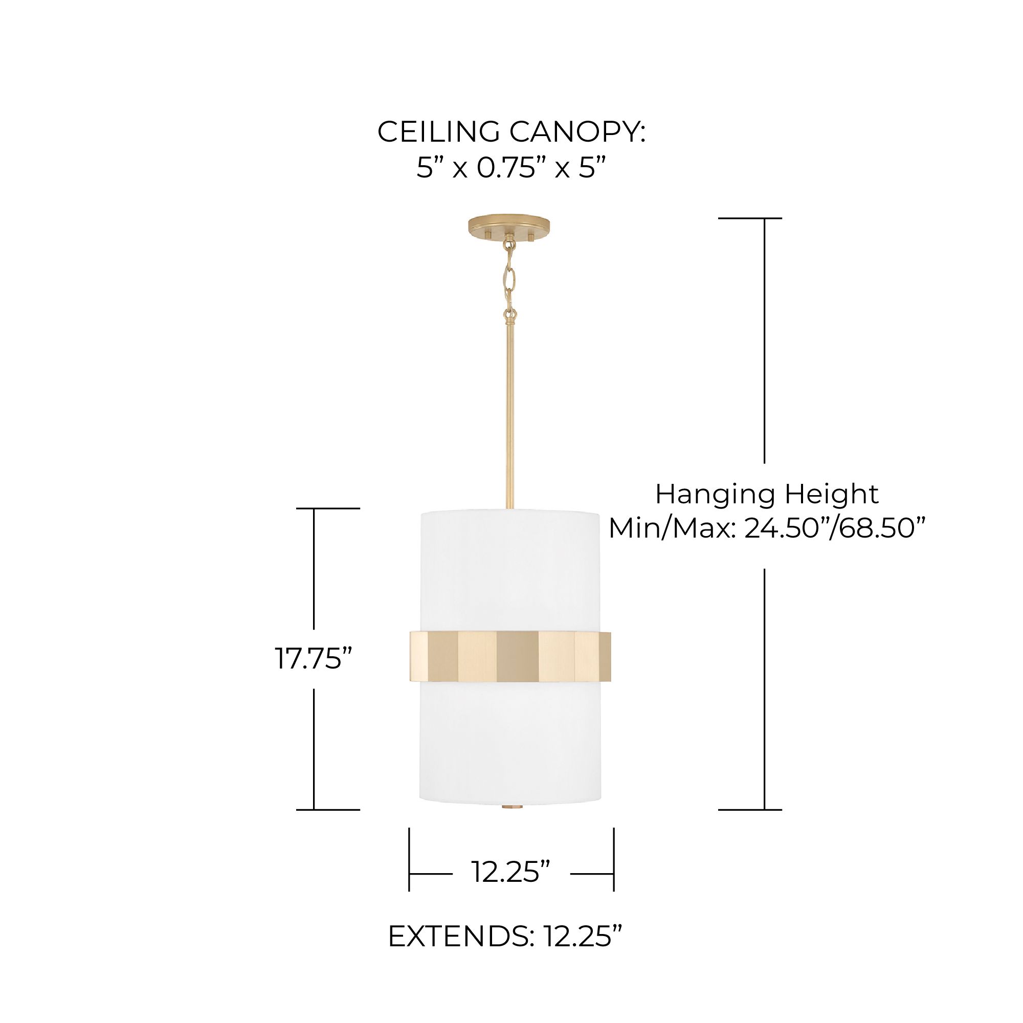 Capital Sutton 12 1/4" Wide Soft Gold Pendant Light in scene
