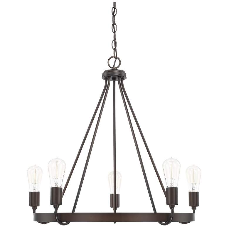 Image 1 Capital Tanner 26 1/2" Wide Bronze 5-Light Chandelier
