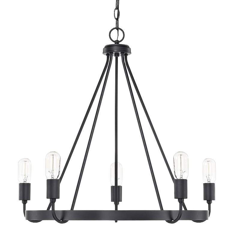 Image 1 Capital Tanner 26 1/2" Wide Matte Black 5-Light Chandelier