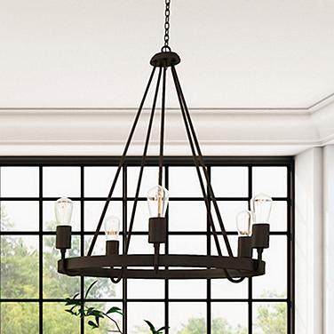 Capital Tanner 26 1/2" Wide Bronze 5-Light Chandelier