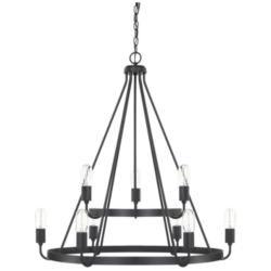 Capital Tanner 31 1/4" Wide Matte Black 9-Light Chandelier