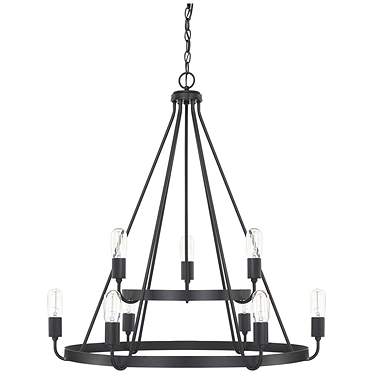 Capital Tanner 31 1/4" Wide Matte Black 9-Light Chandelier