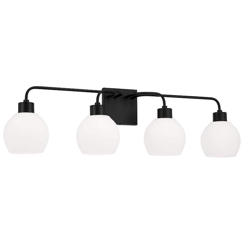 Image 1 Capital Tanner 34" Wide Matte Black 4-Light Bath Light
