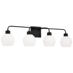 Capital Tanner 34" Wide Matte Black 4-Light Bath Light