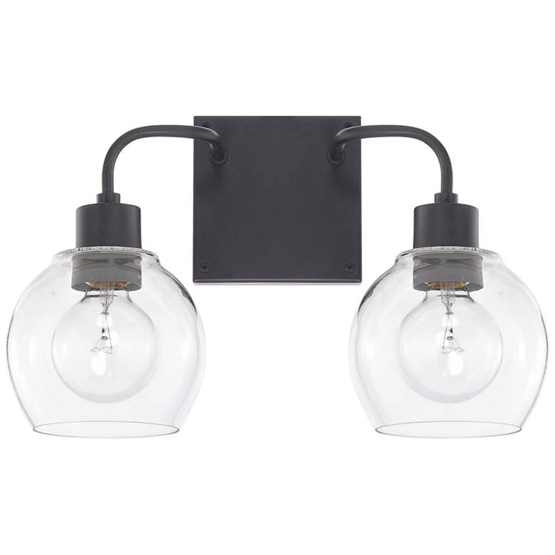 Image 1 Capital Tanner 9 3/4 inch High Matte Black 2-Light Wall Sconce