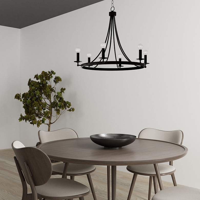 Image 3 Capital Tempe 30" Wide Black Iron 6-Light Chandelier more views