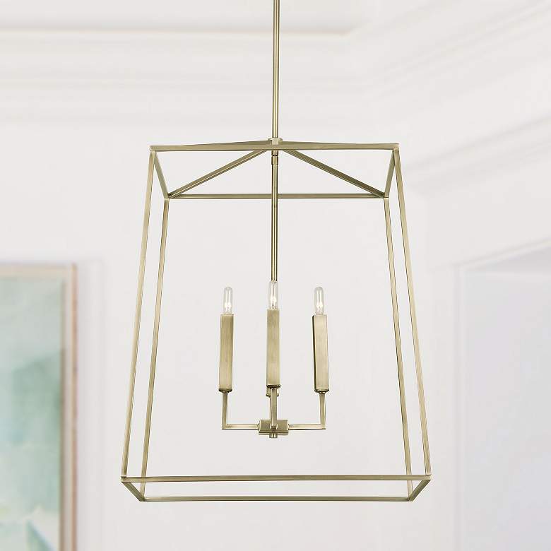 Image 1 Capital Thea 22" Wide Aged Brass 4-Light Foyer Pendant