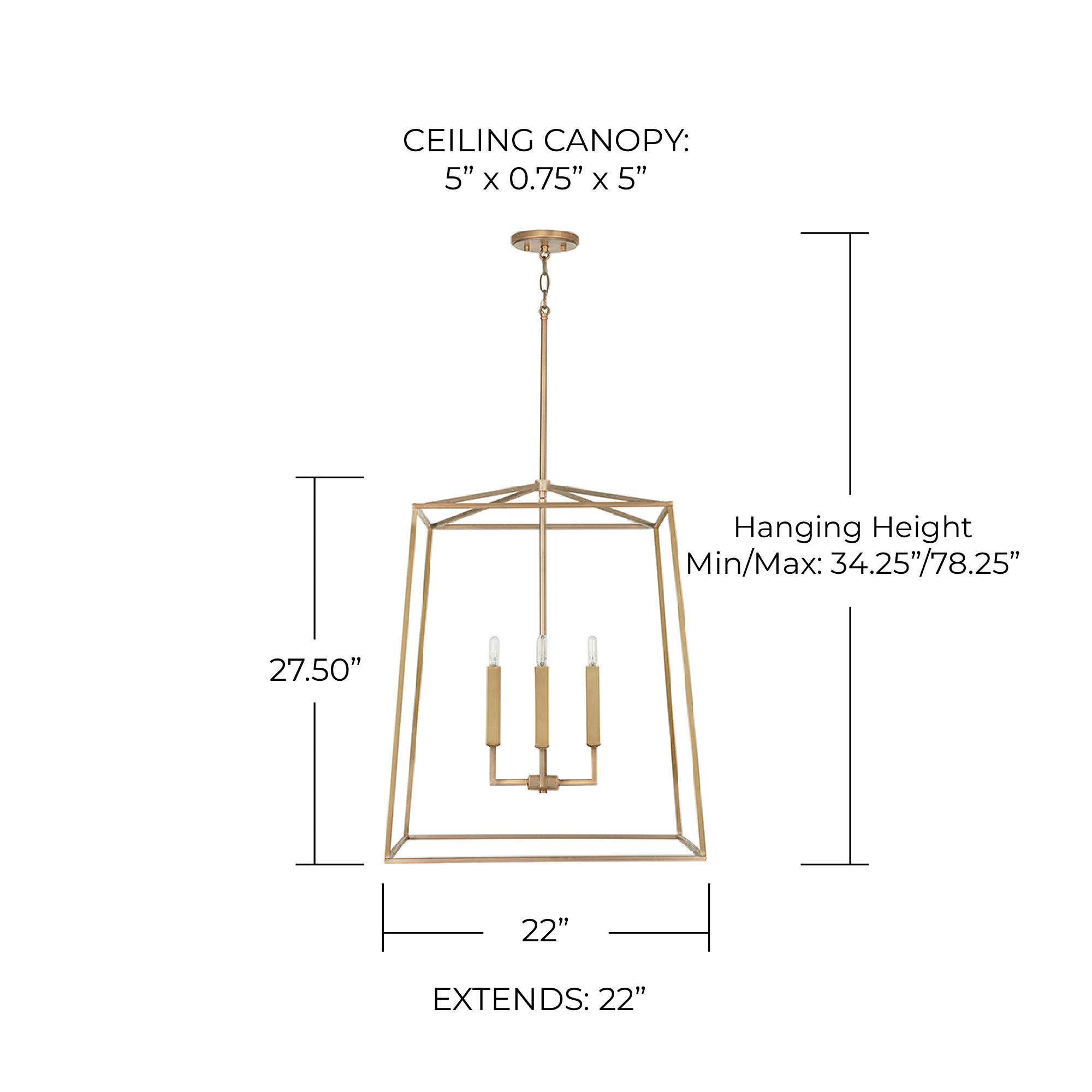 Image 6 Capital Thea 22" Wide Aged Brass 4-Light Foyer Pendant more views