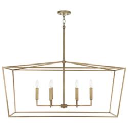 Capital Thea 42" Wide Aged Brass 6-Light Linear Chandelier