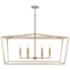 Capital Thea 42" Wide Aged Brass 6-Light Linear Chandelier
