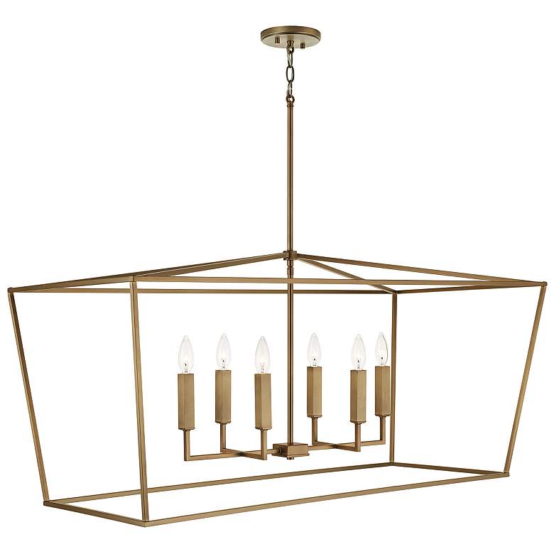 Image 6 Capital Thea 42" Wide Aged Brass 6-Light Linear Chandelier more views