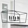 1_Capital Thea 42" Wide Matte Black 6-Light Island Chandelier