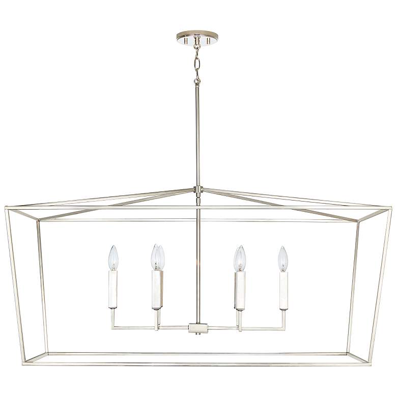 Image 2 Capital Thea 42"W Polished Nickel 6-Light Linear Chandelier