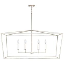 Capital Thea 42"W Polished Nickel 6-Light Linear Chandelier