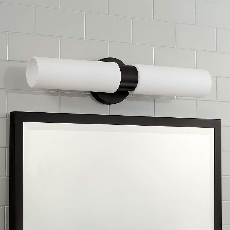 Image 1 Capital Theo 20 1/2" High Matte Black 2-Light Wall Sconce
