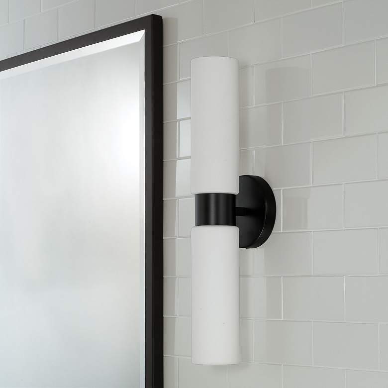 Image 4 Capital Theo 20 1/2" High Matte Black 2-Light Wall Sconce more views