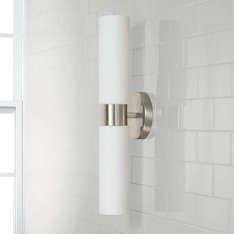 Image 1 Capital Theo Dual 20 1/2" High Brushed Nickel Wall Sconce