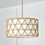 2_Capital Tulum 24 1/2" Wide Matte Brass Rattan Drum Pendant