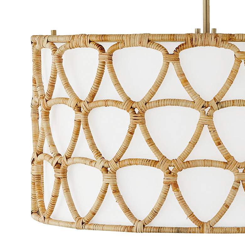 Image 4 Capital Tulum 24 1/2" Wide Matte Brass Rattan Drum Pendant more views