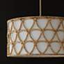 5_Capital Tulum 24 1/2" Wide Matte Brass Rattan Drum Pendant more views
