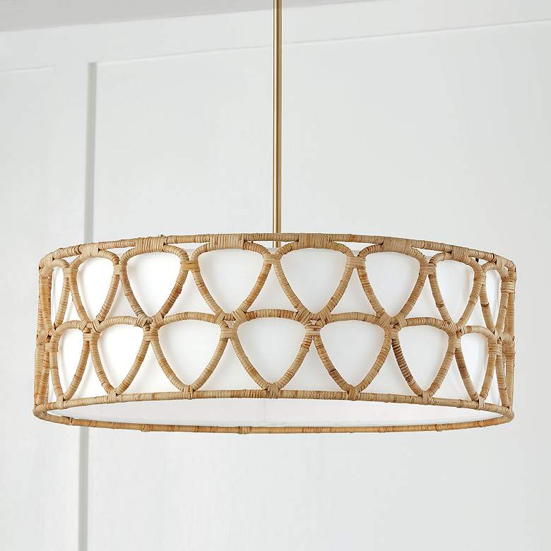 Image 1 Capital Tulum 28" Wide Matte Brass Drum Pendant Light