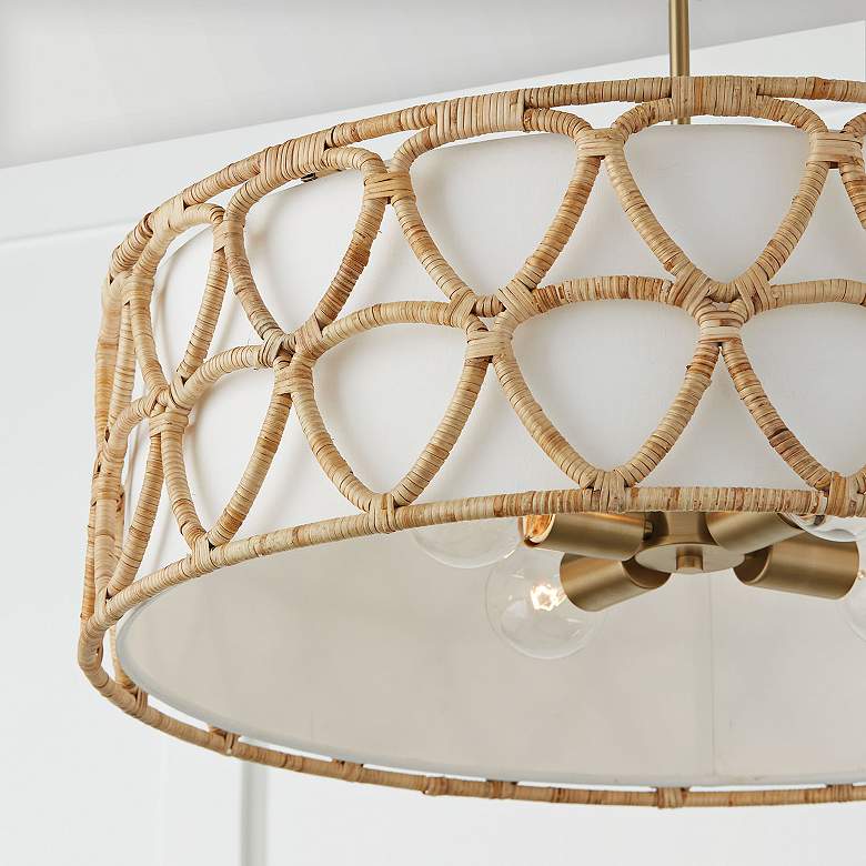 Image 3 Capital Tulum 28" Wide Matte Brass Drum Pendant Light more views