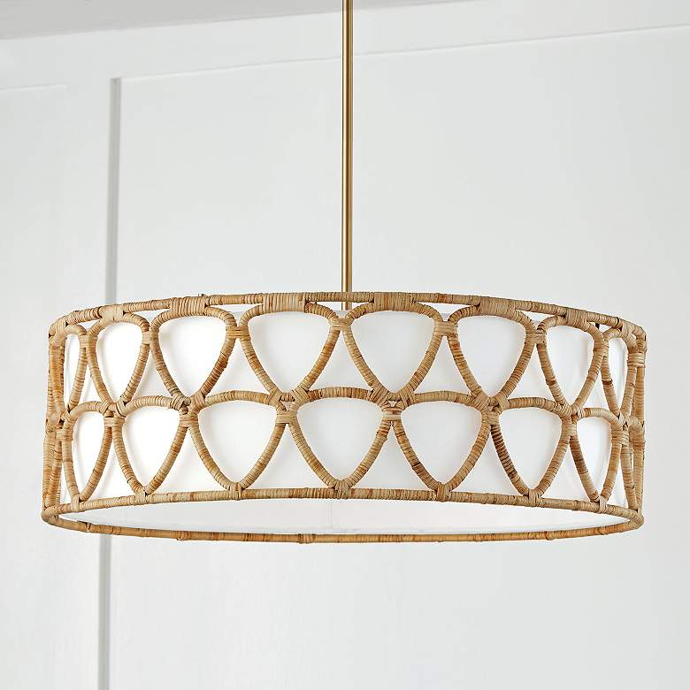 Image 4 Capital Tulum 28" Wide Matte Brass Drum Pendant Light more views
