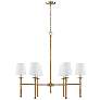 2_Capital Tulum 38"W Matte Brass and Rattan 6-Light Chandelier