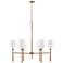 Capital Tulum 38"W Matte Brass and Rattan 6-Light Chandelier