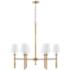 Capital Tulum 38"W Matte Brass and Rattan 6-Light Chandelier