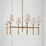 1_Capital Tulum 38"W Matte Brass and Rattan 6-Light Chandelier