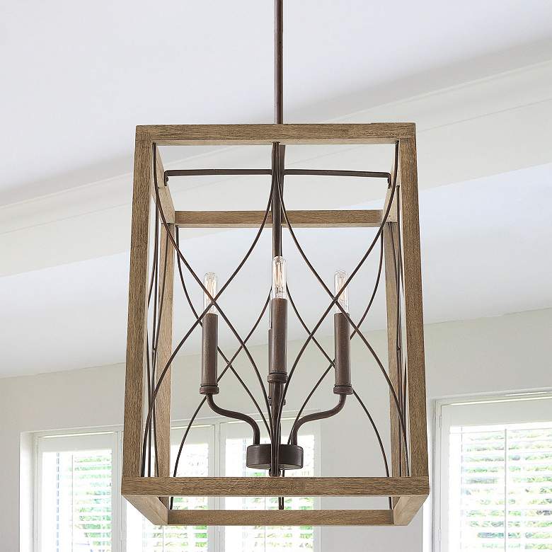 Image 1 Capital Tybee 15" Wide Nordic Gray 4-Light Foyer Pendant