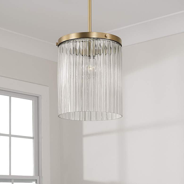 Image 1 Capital Vaughn 10" Wide Aged Brass Mini Pendant