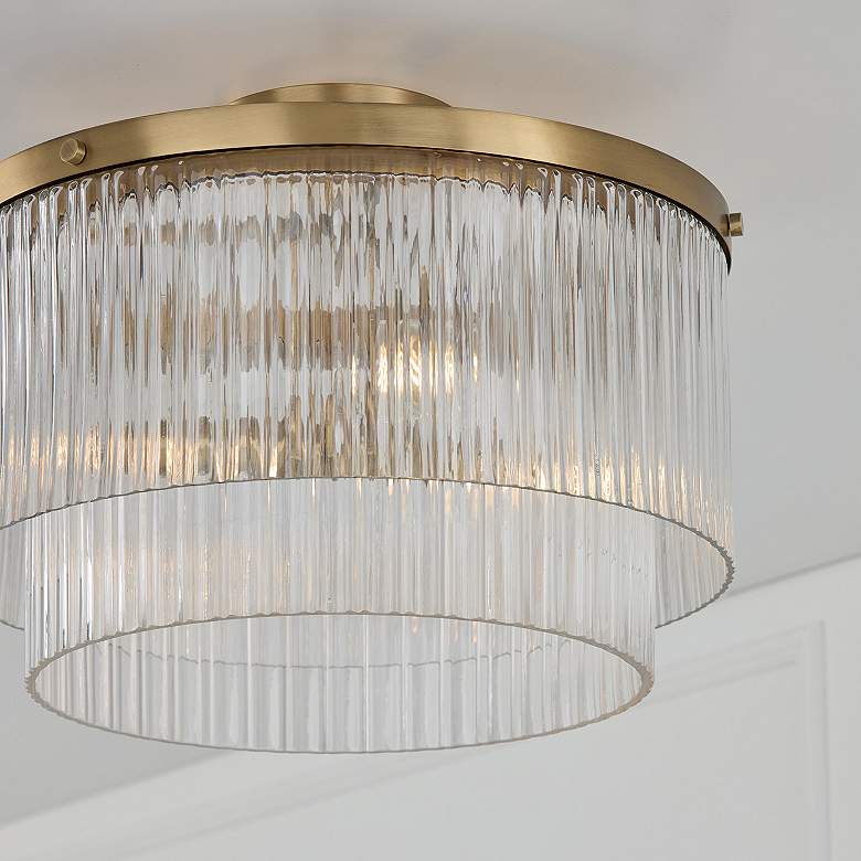 Image 3 Capital Vaughn 16" Wide Aged Brass 3-Light Ceiling Light more views
