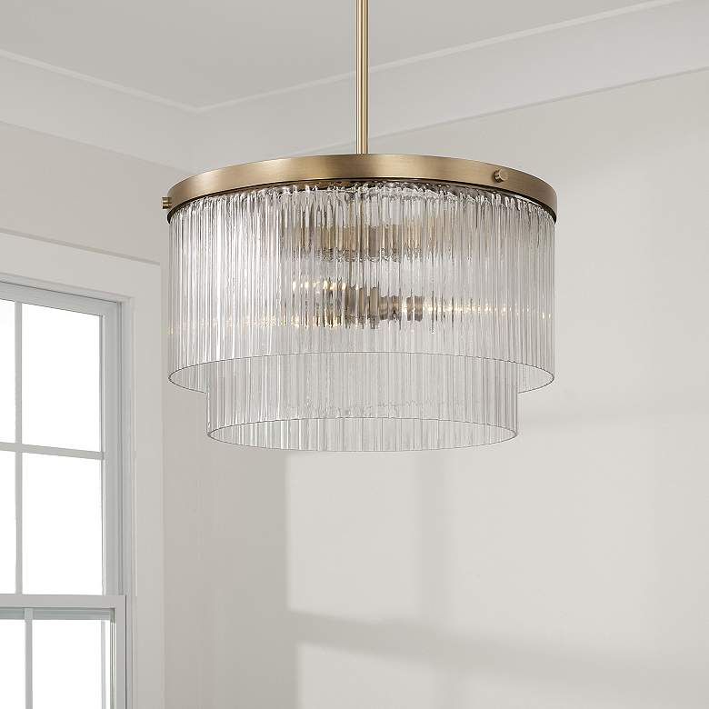 Image 7 Capital Vaughn 16" Wide Aged Brass 3-Light Ceiling Light more views