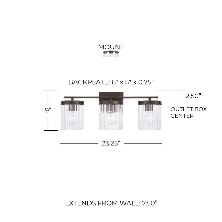 Image 6 Capital Vaughn 23 1/4"W Oil-Rubbed Bronze 3-Light Bath Light more views