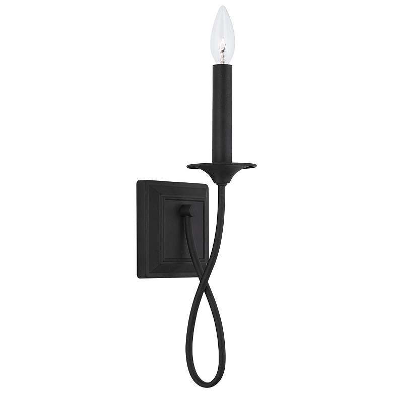 Image 2 Capital Vincent 16" High Black Iron Wall Sconce