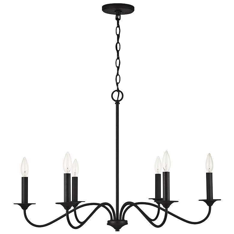 Image 2 Capital Vincent 32" Wide Black Iron 6-Light Chandelier
