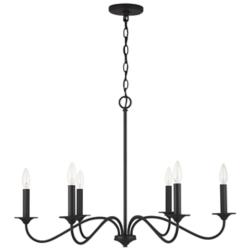 Capital Vincent 32" Wide Black Iron 6-Light Chandelier