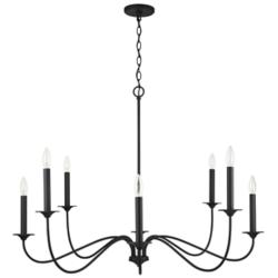 Capital Vincent 40" Wide Black Iron 8-Light Chandelier