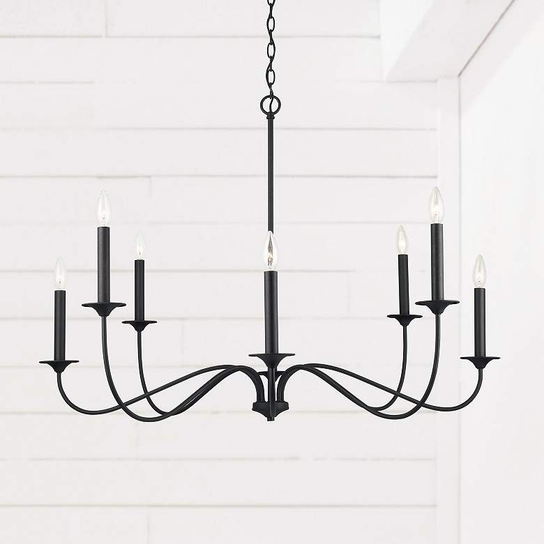 Image 1 Capital Vincent 40" Wide Black Iron 8-Light Chandelier