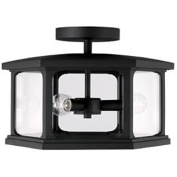 Capital Walton 16" Wide Black 3-Light Outdoor Ceiling Light