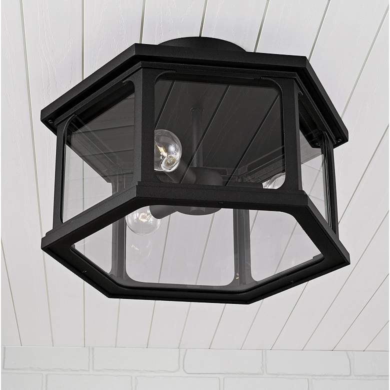 Image 4 Capital Walton 16" Wide Black 3-Light Outdoor Ceiling Light more views