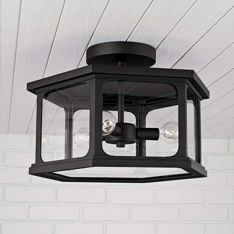 Image 6 Capital Walton 16" Wide Black 3-Light Outdoor Ceiling Light more views