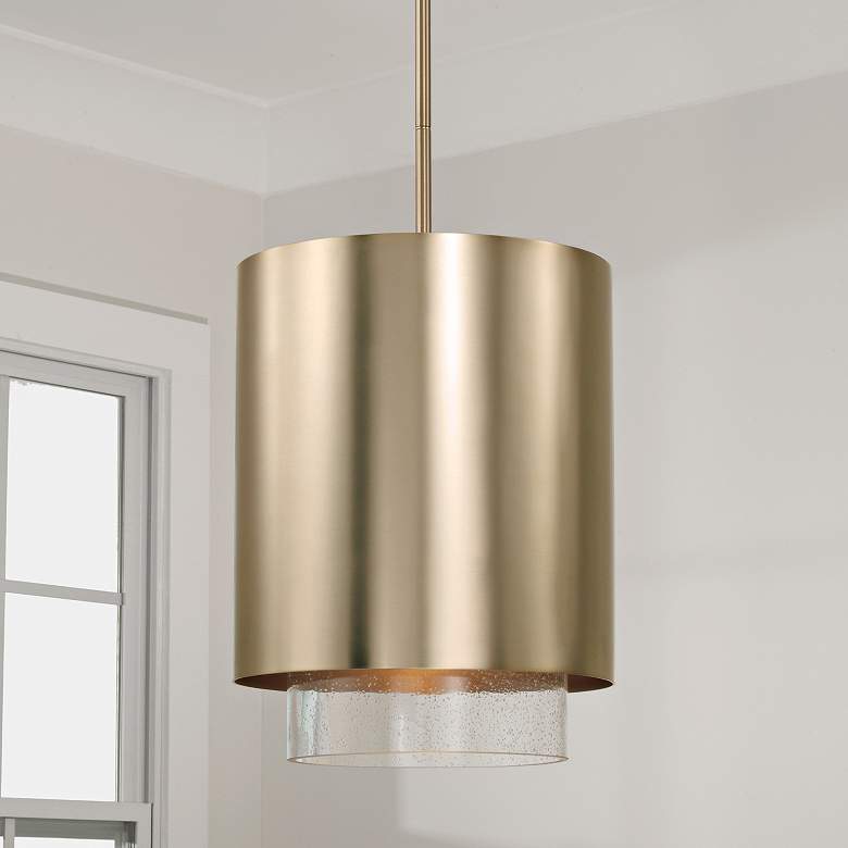 Image 1 Capital Weller 11 1/2" Wide Matte Brass Mini Pendant
