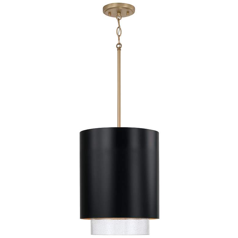 Image 1 Capital Weller 11 1/2"W Matte Brass and Black Mini Pendant