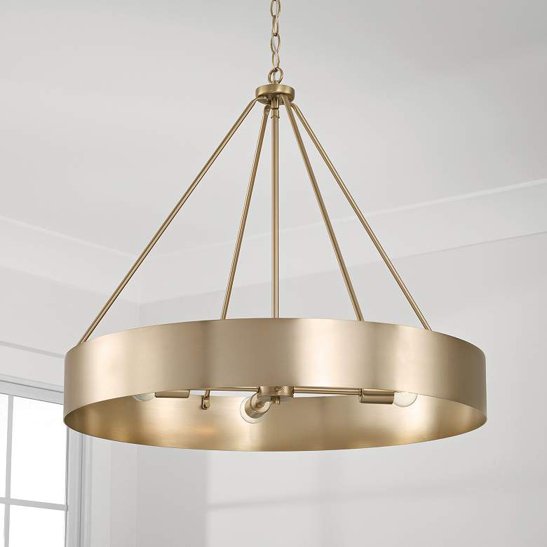 Image 1 Capital Weller 27 1/2" Wide Matte Brass 4-Light Chandelier