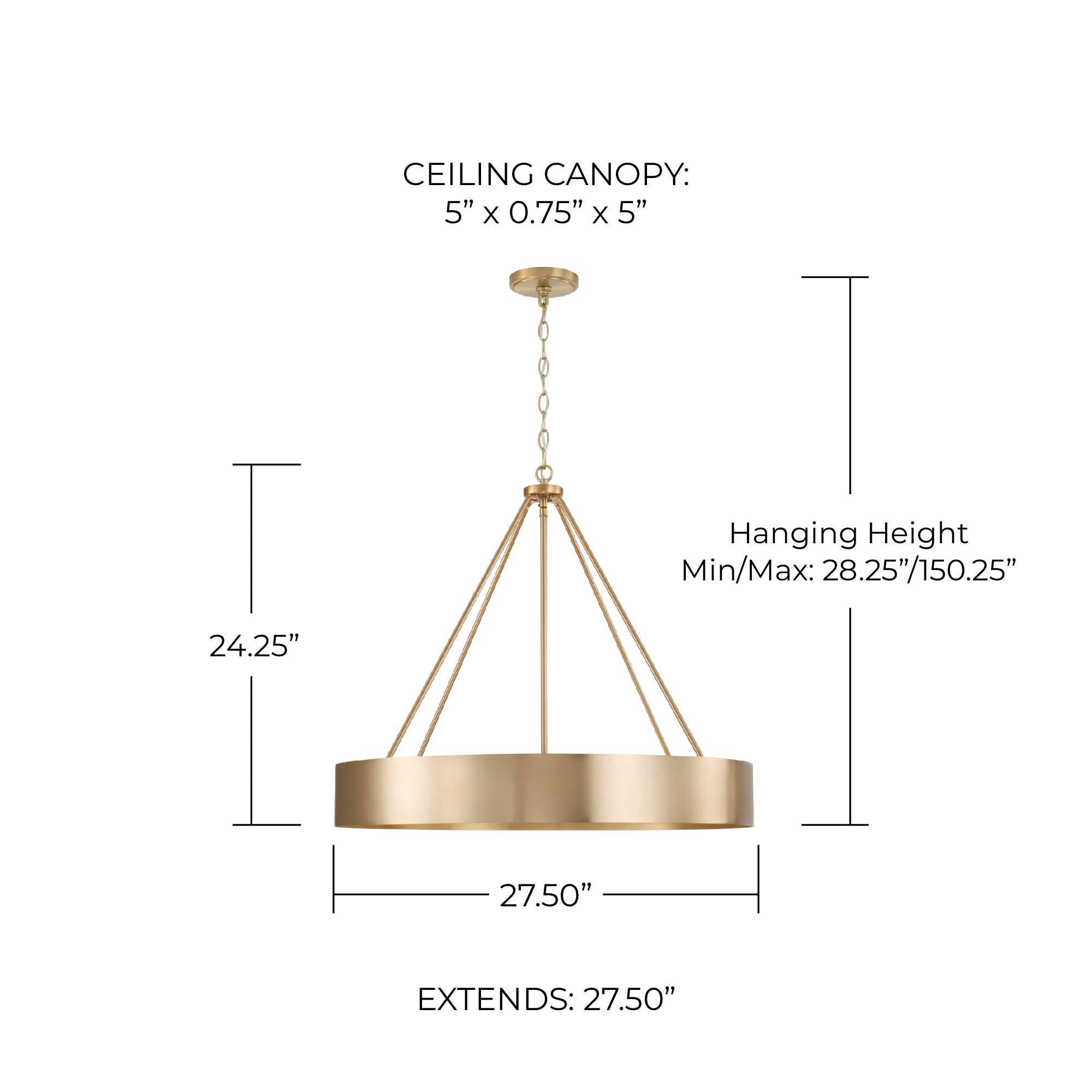 Image 5 Capital Weller 27 1/2" Wide Matte Brass 4-Light Chandelier more views